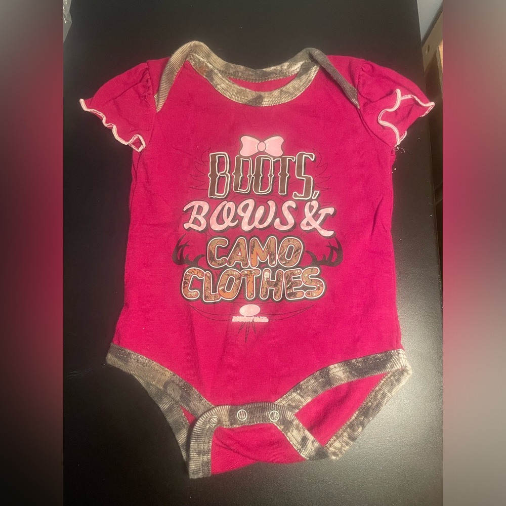 Two Mossy Oak Baby Girl Onesies